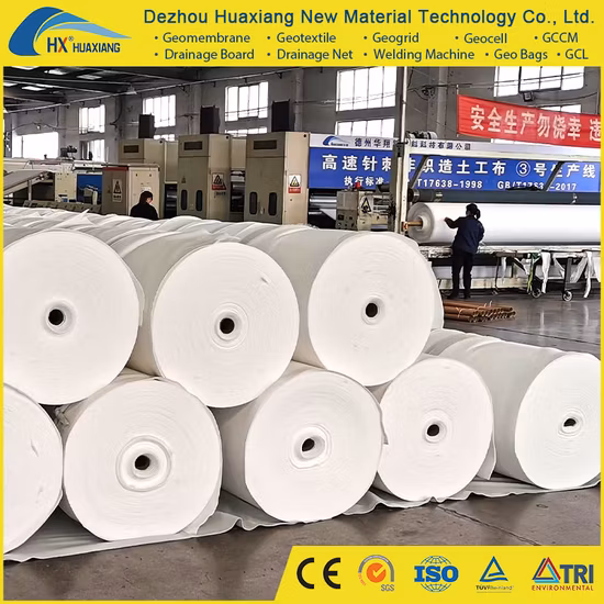 Pet Polyester Polypropylene PP Needle Punched Non-Woven Geotextile Fabric, for Landfill Water Tank Road Construction 150gram 200gram 250gram 150 200 250 Gram