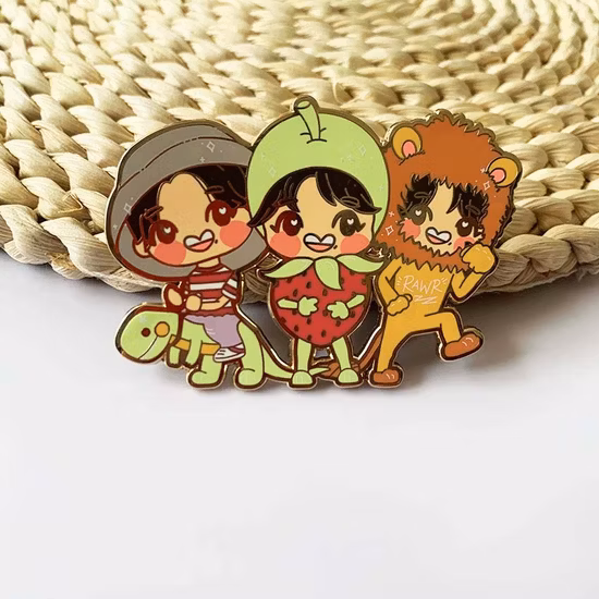 Custom Vast Gifts Kpop Screen Print Glitter Soft Enamel Pin for Clothes