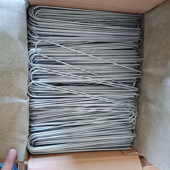 Popular Sale 100 Pack 6 Inch Garden Ground Galvanized Steel Landscape Staples