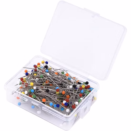 38mm Length Ball Glass Head Pins with Transparent Plastic Box for Office Sewing Clothes and Jewelry DIY